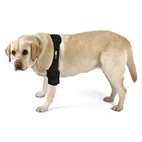 Ortocanis - Protector de Codo para Perros con artrosis, Lesiones, hygromas, Bursitis - 4 Tallas - Color Negro (L - Izquierdo)