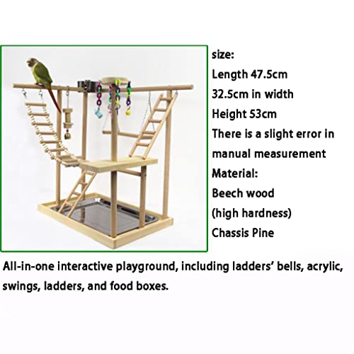Oukerde Parrot Playstand 2 Capas de Perchas para pájaros,Puesto de Juegos para Loros,Soporte para Juegos de pájaros,Entrenamiento para aliviar el aburrimiento,estación para cacatúas,Patio de recreo
