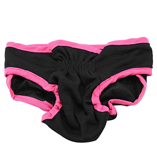 Oumefar Pantalón fisiológico Reutilizable para Perros Ropa Interior para Perros pañal Sanitario para Mascotas Pantalones Cortos Sanitarios Bragas para Perros Femeninos y Masculinos(L-Negro)