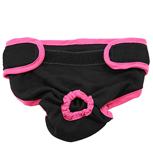 Oumefar Pantalón fisiológico Reutilizable para Perros Ropa Interior para Perros pañal Sanitario para Mascotas Pantalones Cortos Sanitarios Bragas para Perros Femeninos y Masculinos(L-Negro)