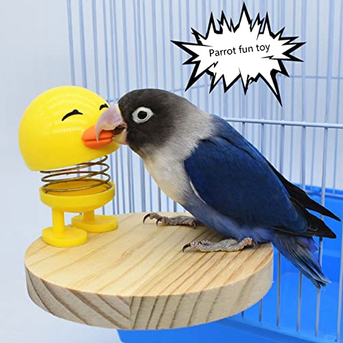 Pájaro TOYS NATURAL PERCH PERCH PLATURANTE CON PLATACIÓN DE CAJA DE POLLO AMARILLO LINDO PARA COCIDOS CONOURSUFICIONES LIGGÍAS LOVEBARDS PUEBLOS PUEBLES DE MADERA NATURAL