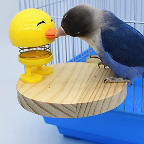 Pájaro TOYS NATURAL PERCH PERCH PLATURANTE CON PLATACIÓN DE CAJA DE POLLO AMARILLO LINDO PARA COCIDOS CONOURSUFICIONES LIGGÍAS LOVEBARDS PUEBLOS PUEBLES DE MADERA NATURAL