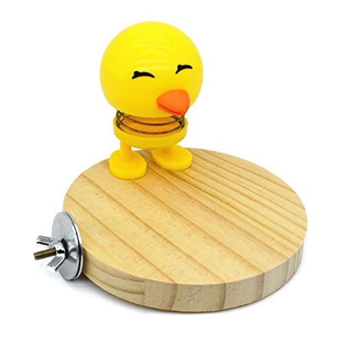 Pájaro TOYS NATURAL PERCH PERCH PLATURANTE CON PLATACIÓN DE CAJA DE POLLO AMARILLO LINDO PARA COCIDOS CONOURSUFICIONES LIGGÍAS LOVEBARDS PUEBLOS PUEBLES DE MADERA NATURAL
