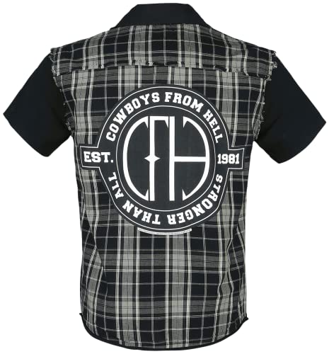 Pantera Cowboys from Hell Hombre Camisa Manga Corta Negro/Gris XL, 100% algodón, Regular