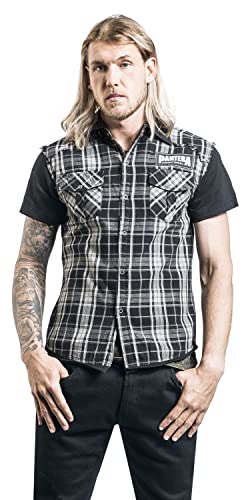 Pantera Cowboys from Hell Hombre Camisa Manga Corta Negro/Gris XL, 100% algodón, Regular