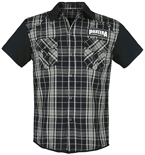 Pantera Cowboys from Hell Hombre Camisa Manga Corta Negro/Gris XL, 100% algodón, Regular