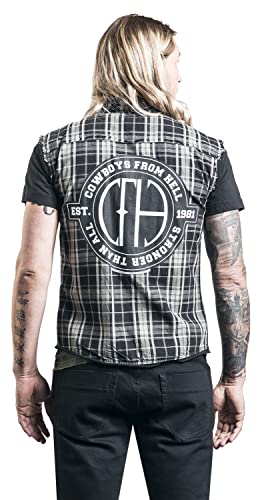 Pantera Cowboys from Hell Hombre Camisa Manga Corta Negro/Gris XL, 100% algodón, Regular