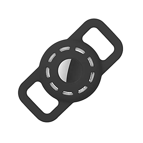 para soporte para collar de perro Airtag, compatible con Apple Airtag 2021, estuche elástico ligero e impermeable para gato o perro, negro mediano