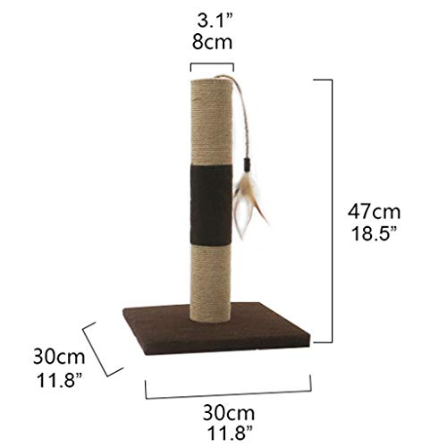 Patio de Juegos para Gatos 18,5 '' De Altura del Gato Que Rasguña El Poste, Kitty Rascador con Balón Colgado, Polo Rascador Duradero Gato con Sisal Cuerda Parque Infantil para Gatos (Color : Gris)
