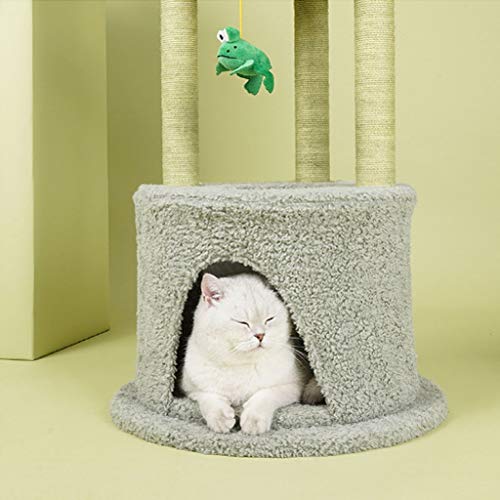 Patio de juegos para gatos Cats Tree Cat Tower Sisal Scratching Post Cuerda con la plataforma de condominio Plataforma Kittens Juguetes Centro de actividades, Cat Scratch Post Parque infantil para gat