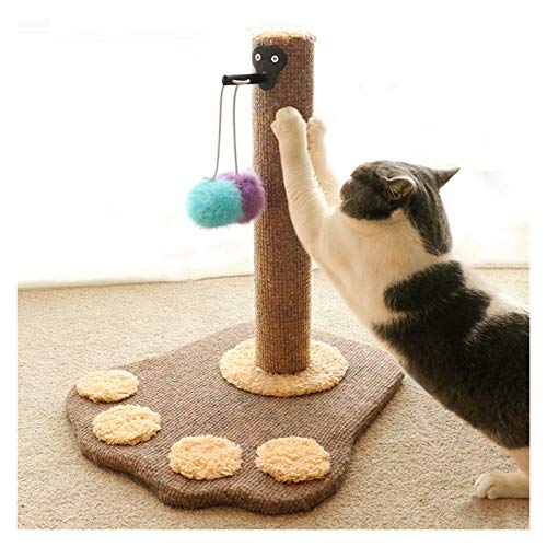 Patio de juegos para gatos Gato que rasguña el poste, gatito de peluche corto Rascador, gato del árbol de seguimiento de juguetes interactivos, gato Rascador con balón colgado Parque infantil para gat
