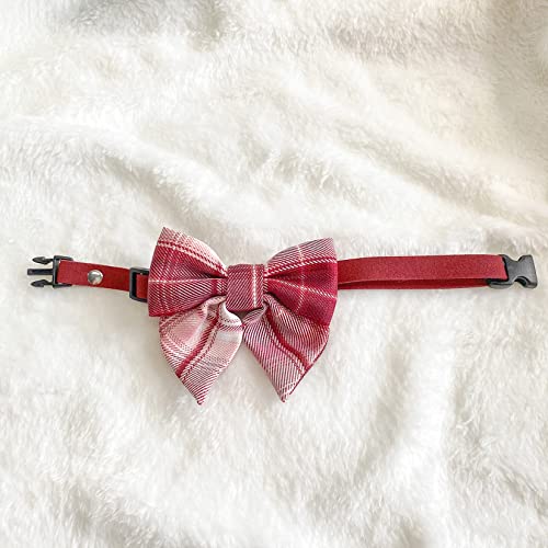 PAWHITS 2 piezas de perro gato a cuadros pajarita collar para mascotas lindo collar correa para el cuello suministros de traje de mascota estilo ajustable A