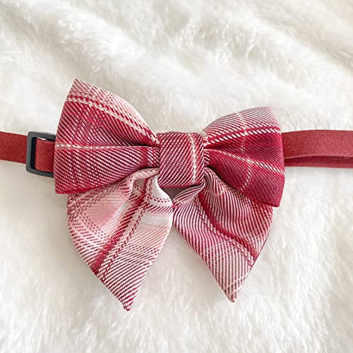 PAWHITS 2 piezas de perro gato a cuadros pajarita collar para mascotas lindo collar correa para el cuello suministros de traje de mascota estilo ajustable A