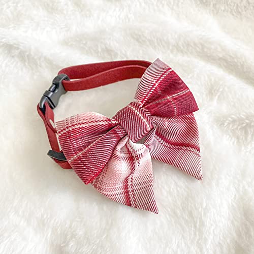 PAWHITS 2 piezas de perro gato a cuadros pajarita collar para mascotas lindo collar correa para el cuello suministros de traje de mascota estilo ajustable A