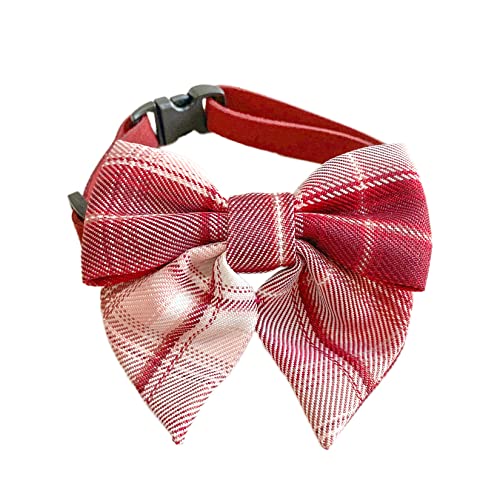 PAWHITS 2 piezas de perro gato a cuadros pajarita collar para mascotas lindo collar correa para el cuello suministros de traje de mascota estilo ajustable A