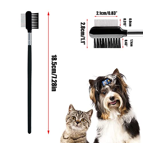 Perro Juego de peines para perros Peine para ojos de perros Peine para el cabello Juego de cepillos para mascotas Peine para mascotas Gatos Perros Quitar la corteza y la mucosidad 2 piezas