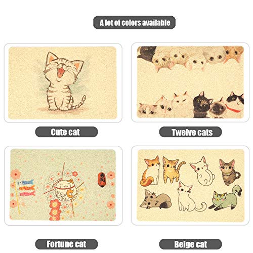 Pet Cat Litter Mat Kitty Bowl Alfombra De Alimentación Para Perros Bebedero Para Bebés Patrón Lindo Almohadilla Para Dormir Transpirable Antideslizante Impermeable Cama-fortuna Arena Para Gatos