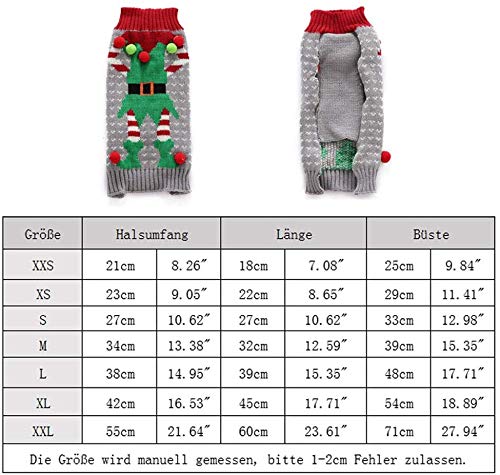 PETCARE Jersey para perro de Navidad con cuello alto, ropa de punto cálida para mascotas, para cachorros de perro, fiesta, regalo para perros pequeños y medianos