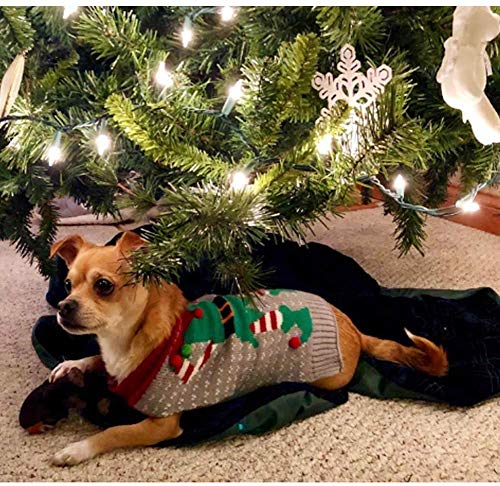 PETCARE Jersey para perro de Navidad con cuello alto, ropa de punto cálida para mascotas, para cachorros de perro, fiesta, regalo para perros pequeños y medianos