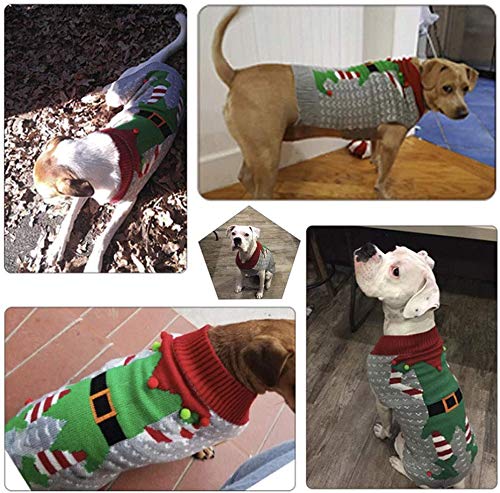 PETCARE Jersey para perro de Navidad con cuello alto, ropa de punto cálida para mascotas, para cachorros de perro, fiesta, regalo para perros pequeños y medianos