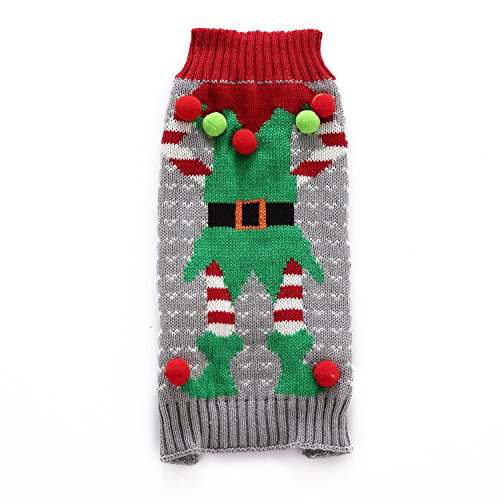 PETCARE Jersey para perro de Navidad con cuello alto, ropa de punto cálida para mascotas, para cachorros de perro, fiesta, regalo para perros pequeños y medianos