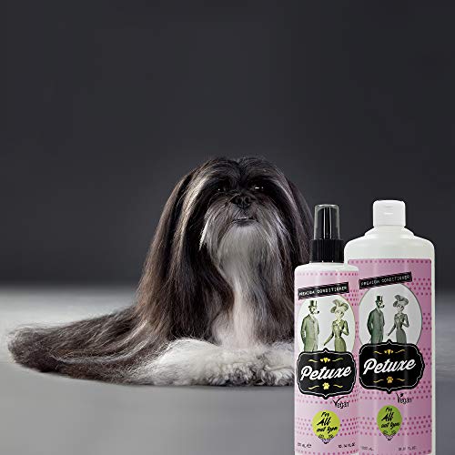 Petuxe Acondicionador bifásico para Mascotas. Acondicionador Vegano Perros. Acondicionador Gatos. Todas Las Razas. Todo Tipo de Pelo. Hidratación y Brillo. Facilita el desenredado y Secado- 1000 ml
