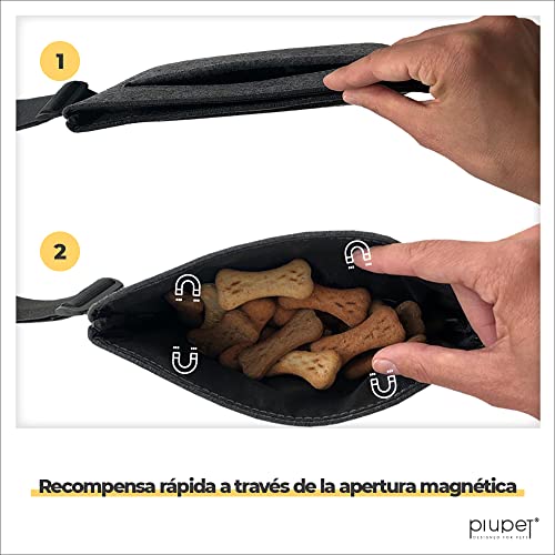 PiuPet® Bolsa de Comida para Perros, Bolsa de alimentación en Fieltro-Look, Ideal para Entrenamiento de Perros, Elegante