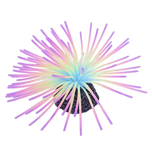 Plantas de Coral Artificiales, Simulación de Anémona de Mar Falsa de Paisaje Hermoso Suave de Silicona para Pecera(Color gelatina)