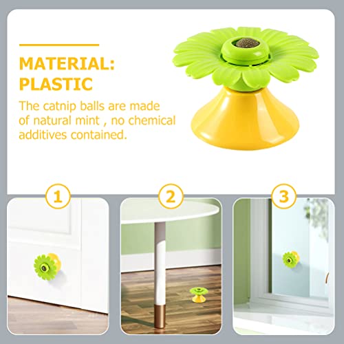 POPETPOP Bolas de mintas interactivas Cat Lick Lick Toy Rotating Catnip Juguete Brillante Gato Juguete (Verde)
