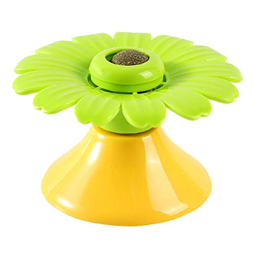 POPETPOP Bolas de mintas interactivas Cat Lick Lick Toy Rotating Catnip Juguete Brillante Gato Juguete (Verde)