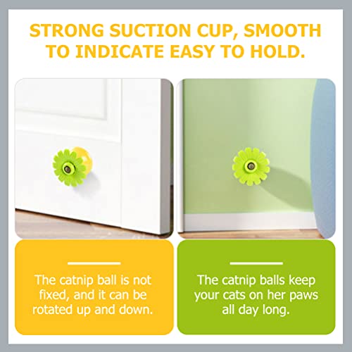 POPETPOP Bolas de mintas interactivas Cat Lick Lick Toy Rotating Catnip Juguete Brillante Gato Juguete (Verde)