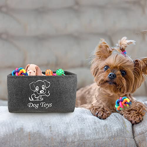POPETPOP Caja de Juguete para Mascotas de Fieltro Caja de Juguete para Perros Cesta de Almacenamiento Organizador de Cofre Cesta de Lavandería Plegable Cestas de Regalo Contenedor para
