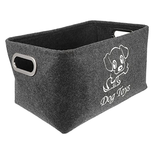 POPETPOP Caja de Juguete para Mascotas de Fieltro Caja de Juguete para Perros Cesta de Almacenamiento Organizador de Cofre Cesta de Lavandería Plegable Cestas de Regalo Contenedor para