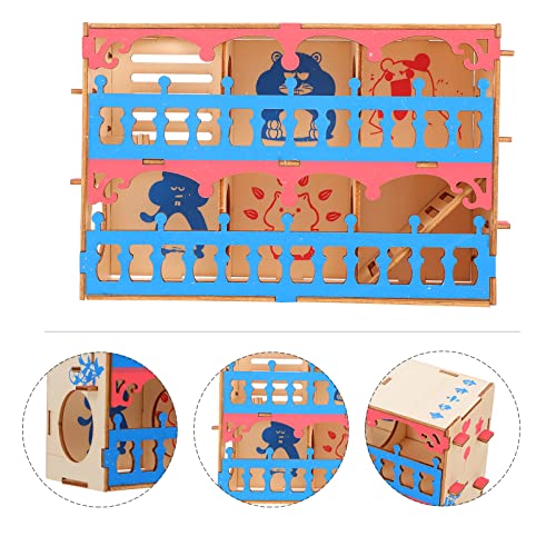 POPETPOP Hamster de Madera Laberinto Toy Hamster Maze House Pequeño Animal Ejercicio Juguete Madera Playhouse para Guinea Pig Squirrel Chinchilla Erizo
