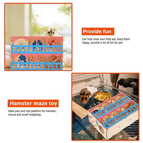 POPETPOP Hamster de Madera Laberinto Toy Hamster Maze House Pequeño Animal Ejercicio Juguete Madera Playhouse para Guinea Pig Squirrel Chinchilla Erizo