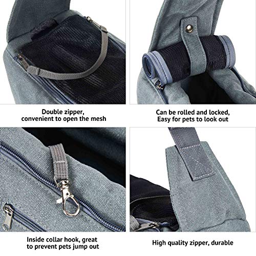 PORTANTE DE PERRO PORTE PORTE PORTE PET PET PET BOLSA COLOR DE GRIS / MANO LIBRE POR POR COPORTE VIAJE HOJERNO CAT MESSENSER Bolsa de mensajero con correa ajustable for el subterráneo al aire libre ju