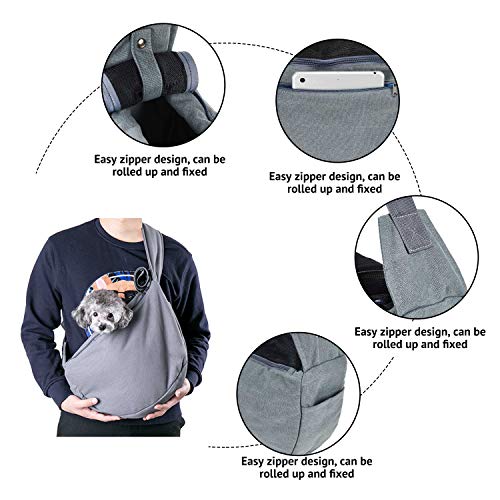 PORTANTE DE PERRO PORTE PORTE PORTE PET PET PET BOLSA COLOR DE GRIS / MANO LIBRE POR POR COPORTE VIAJE HOJERNO CAT MESSENSER Bolsa de mensajero con correa ajustable for el subterráneo al aire libre ju