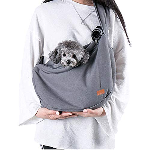 PORTANTE DE PERRO PORTE PORTE PORTE PET PET PET BOLSA COLOR DE GRIS / MANO LIBRE POR POR COPORTE VIAJE HOJERNO CAT MESSENSER Bolsa de mensajero con correa ajustable for el subterráneo al aire libre ju