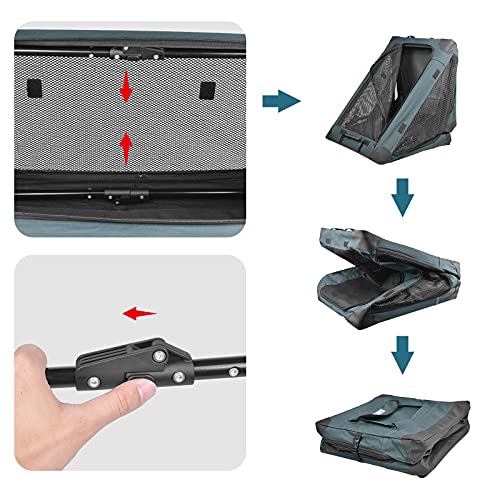 PUPPY KITTY Transportín para Perros, Bolsa De Transporte Plegable, Portátil, para Animales Mediano y Grande, para Coche, Interior y Exterior, Tejido Oxford Verde Militar,83x59x59cm