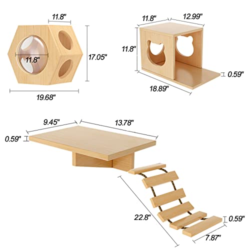 QJM Estante para gatos – Estante para gatos montado en la pared, estante de escalada para gatos o gatos grandes