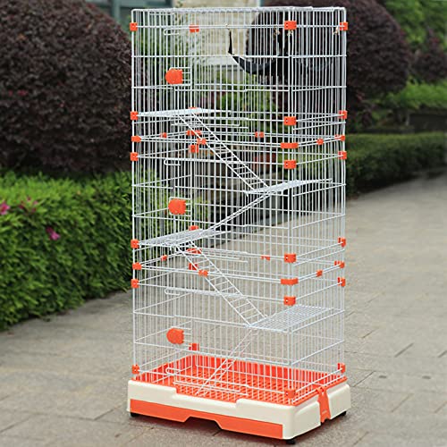 QJM Jaula para Gatos - Jaula para Gatos Jaula para Gatos Al Aire Libre Parque Infantil Jaulas para Gatos Interiores Recintos sobre Ruedas Condominio para Gatos De 3 Niveles-73 * 53 * 161 Cm