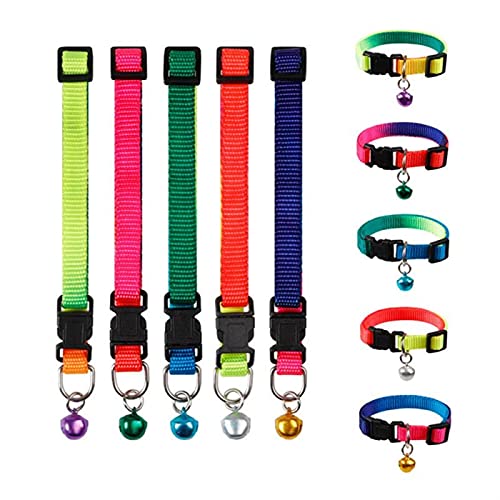 QWEQWE Cuello de Cuello de Gato Ajustable Collar de Campana para cebollos de Gatos Gatitos Gatito Cuello Gato Plomo Mascota Correas Suministros para Mascotas Productos (Color : 1PCS Random Color)