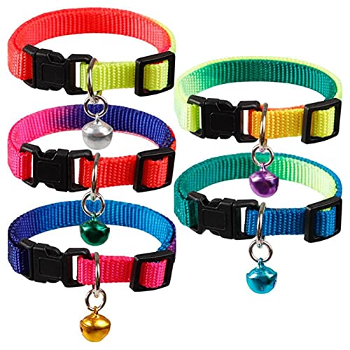 QWEQWE Cuello de Cuello de Gato Ajustable Collar de Campana para cebollos de Gatos Gatitos Gatito Cuello Gato Plomo Mascota Correas Suministros para Mascotas Productos (Color : 1PCS Random Color)