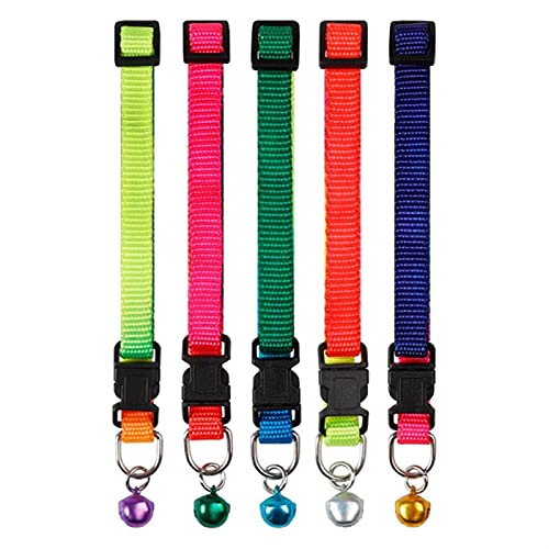 QWEQWE Cuello de Cuello de Gato Ajustable Collar de Campana para cebollos de Gatos Gatitos Gatito Cuello Gato Plomo Mascota Correas Suministros para Mascotas Productos (Color : 1PCS Random Color)