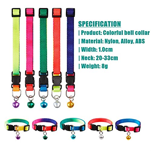 QWEQWE Cuello de Cuello de Gato Ajustable Collar de Campana para cebollos de Gatos Gatitos Gatito Cuello Gato Plomo Mascota Correas Suministros para Mascotas Productos (Color : 1PCS Random Color)