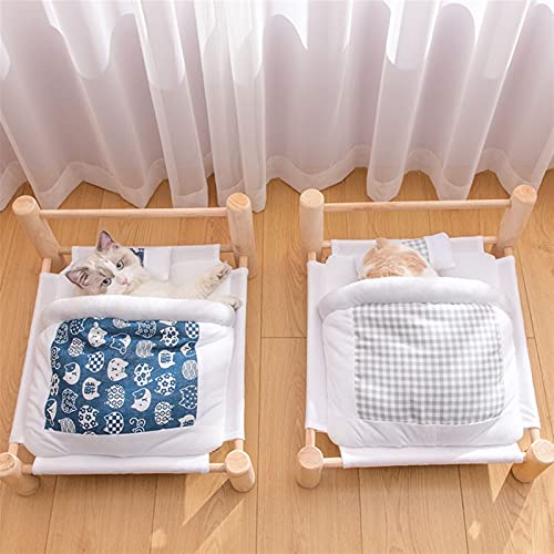 QWEQWE SHUANGMAO Pet Cable Caza DE Cable Baja DE DORMACIÓN ROPOBLE Camas DE HAMMAS para LA OBLIGENCIA COMENTARIO DE Madera CASA DE ORMEN Mascotas de Invierno Cama para Perros pequeños Sofá Mat