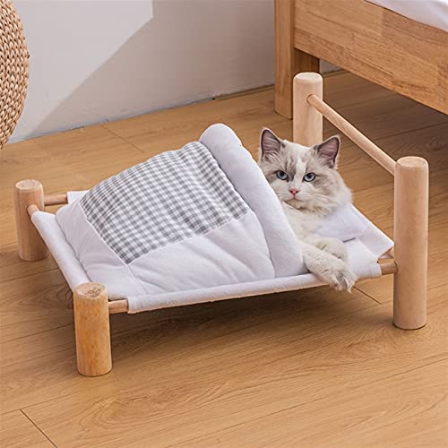 QWEQWE SHUANGMAO Pet Cable Caza DE Cable Baja DE DORMACIÓN ROPOBLE Camas DE HAMMAS para LA OBLIGENCIA COMENTARIO DE Madera CASA DE ORMEN Mascotas de Invierno Cama para Perros pequeños Sofá Mat