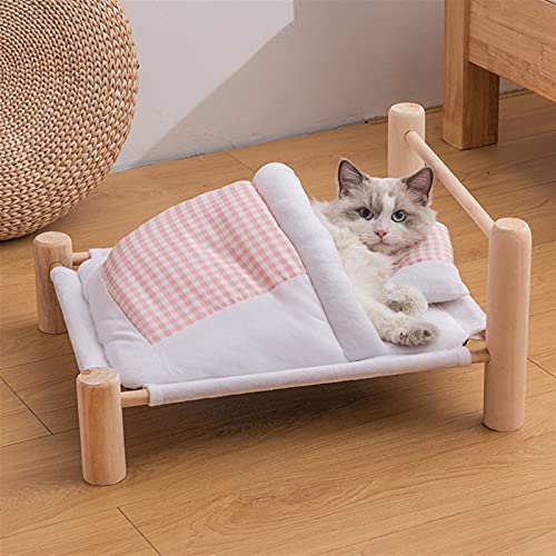 QWEQWE SHUANGMAO Pet Cable Caza DE Cable Baja DE DORMACIÓN ROPOBLE Camas DE HAMMAS para LA OBLIGENCIA COMENTARIO DE Madera CASA DE ORMEN Mascotas de Invierno Cama para Perros pequeños Sofá Mat