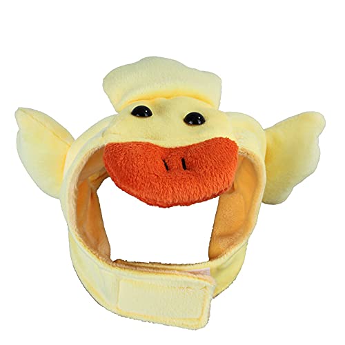 Rehomy Gorro para mascota, bonito sombrero para mascota, tigre y pato, cachorro, disfraz de gatito, disfraz de gato de dibujos animados, accesorio de Halloween, 1 tigre y pato
