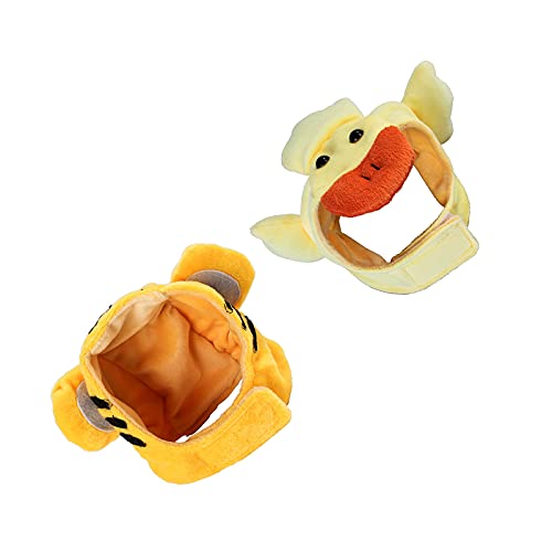 Rehomy Gorro para mascota, bonito sombrero para mascota, tigre y pato, cachorro, disfraz de gatito, disfraz de gato de dibujos animados, accesorio de Halloween, 1 tigre y pato